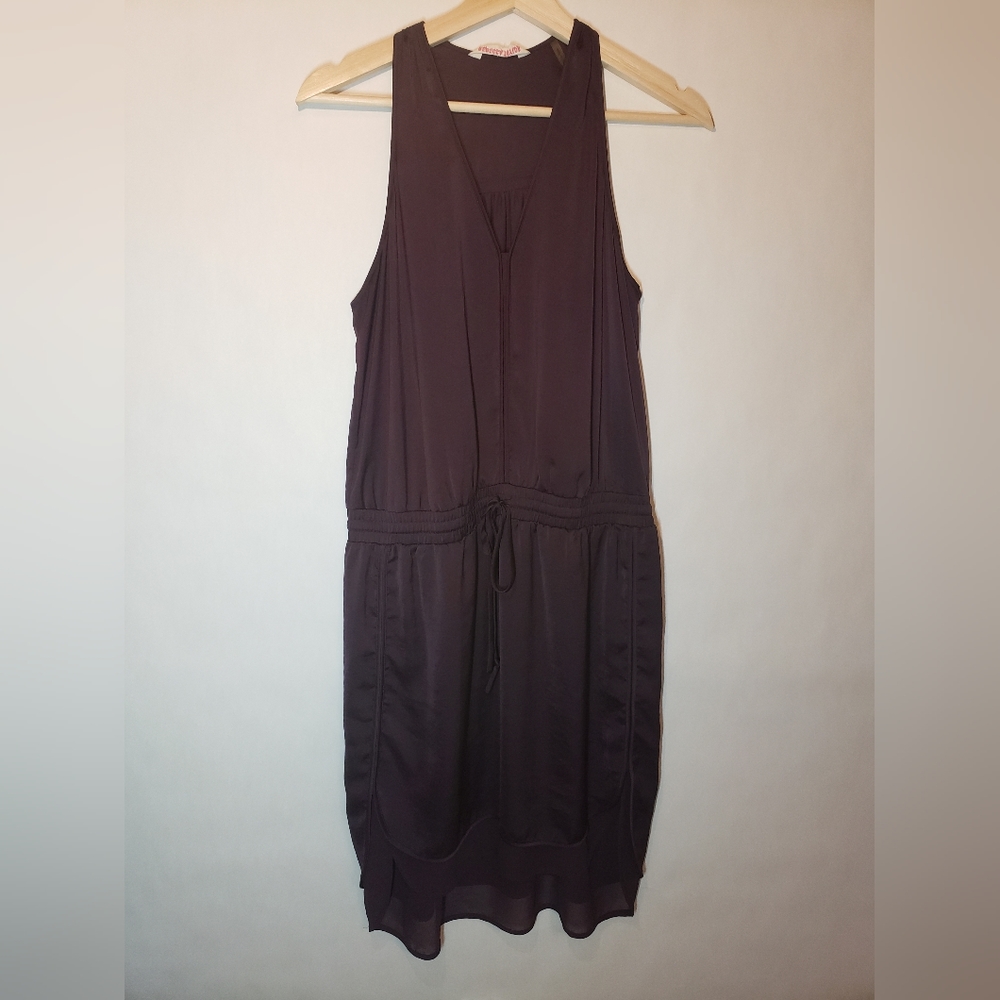 Rebecca Taylor Women's Dark Purple Satin Tank Dress. Size 6